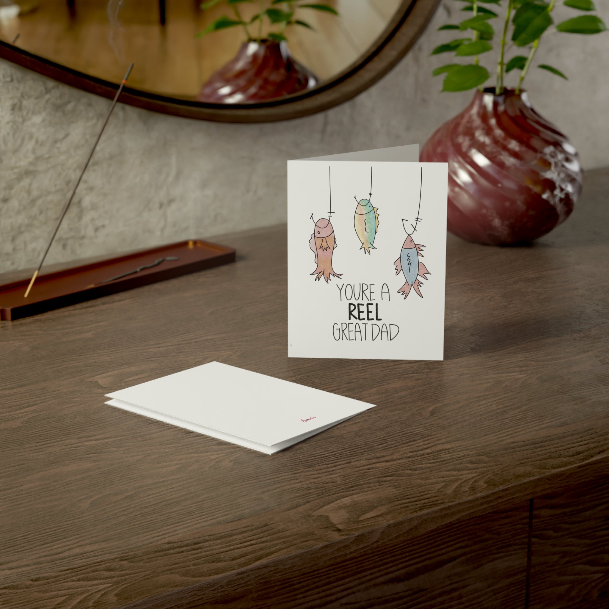 Father's Day Card — “You're a Reel Great Dad" Fishing Greeting Card