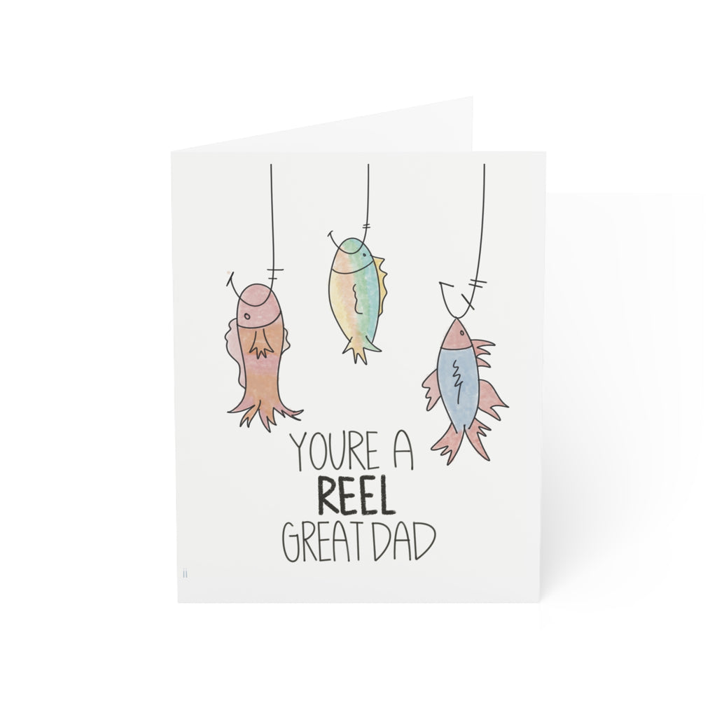 Father's Day Card — “You're a Reel Great Dad" Fishing Greeting Card