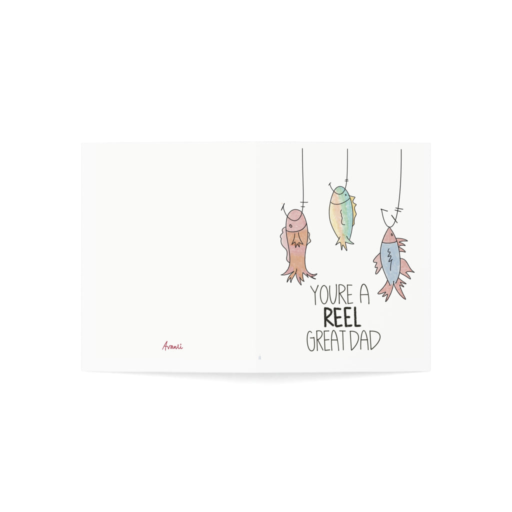 Father's Day Card — “You're a Reel Great Dad" Fishing Greeting Card
